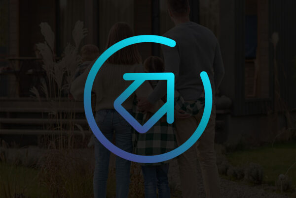 Cover24 insurance brand logo over a family standing together outside a modern home